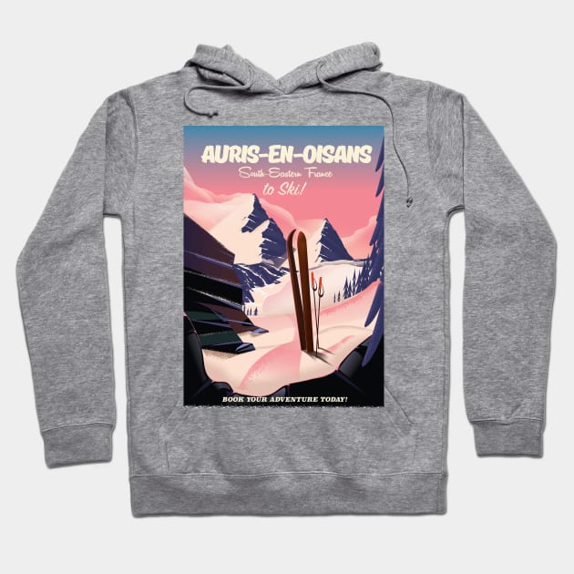 AURIS-EN-OISANS french ski poster Hoodie by nickemporium1